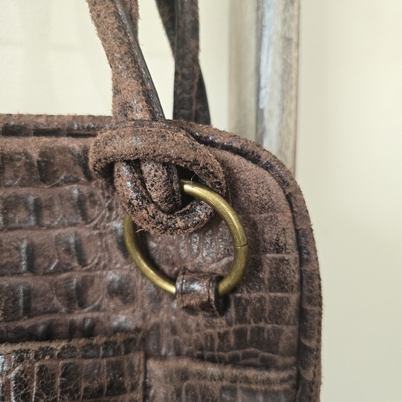 ⭐️40% Off⭐️ Donna Dixon Brown Crocodile Embossed Leather Shoulder Bag - Picture 4 of 16